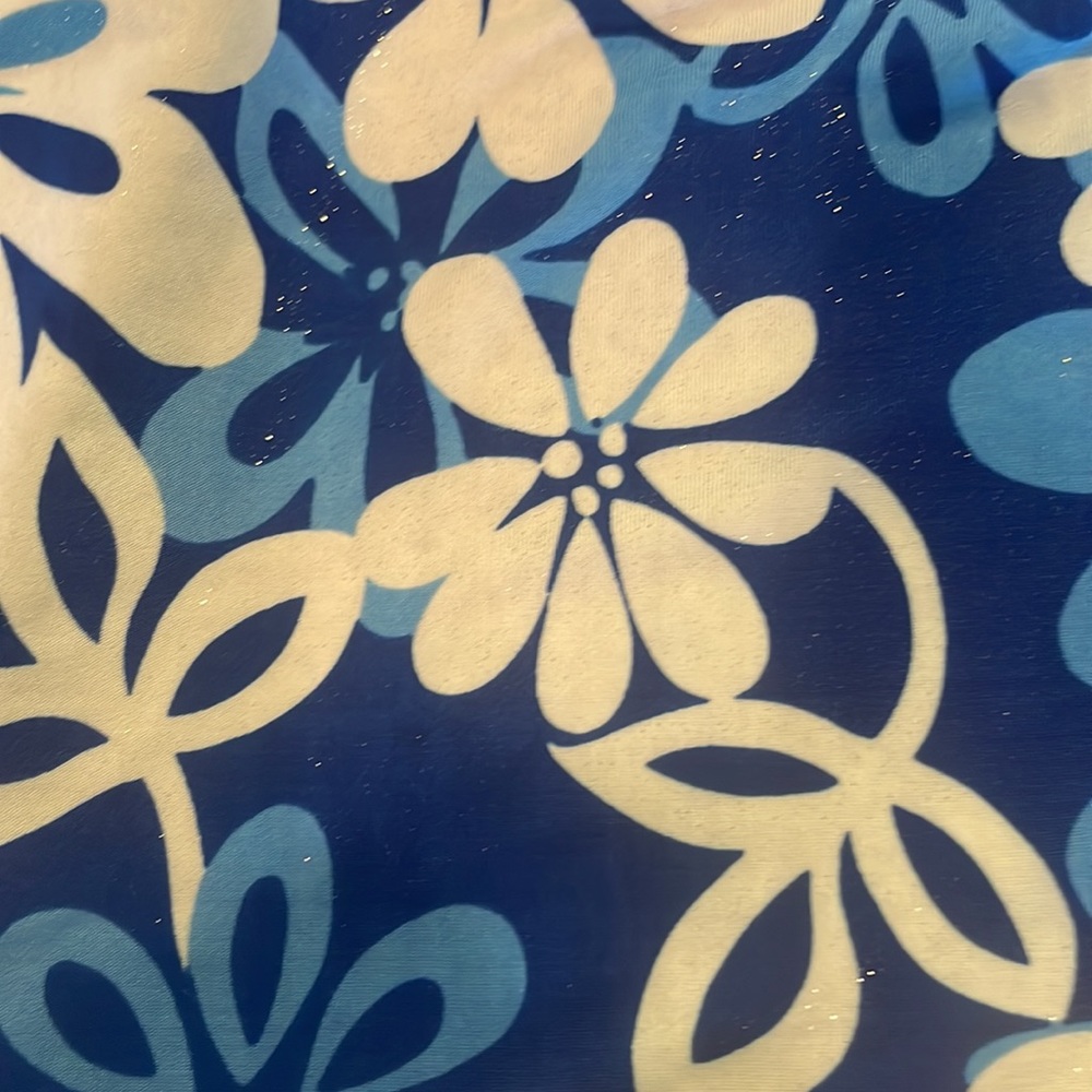 Y2K swim skirt floral cottagecore mod blue girls size 10 - Picture 3 of 9